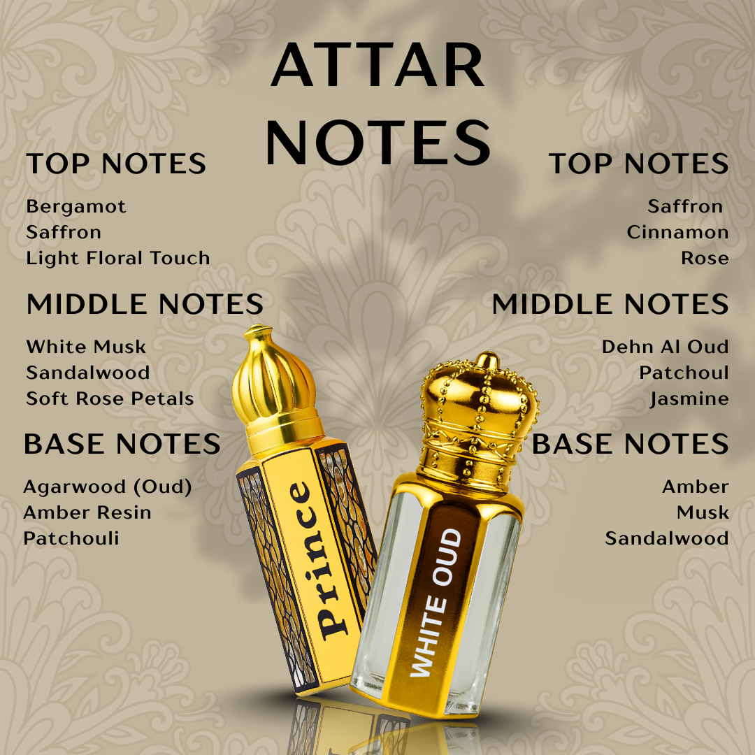 OUD AL ABRAZ Combo Pack – White Oud 18ML + Prince Oud 18ML (Pack of 2)