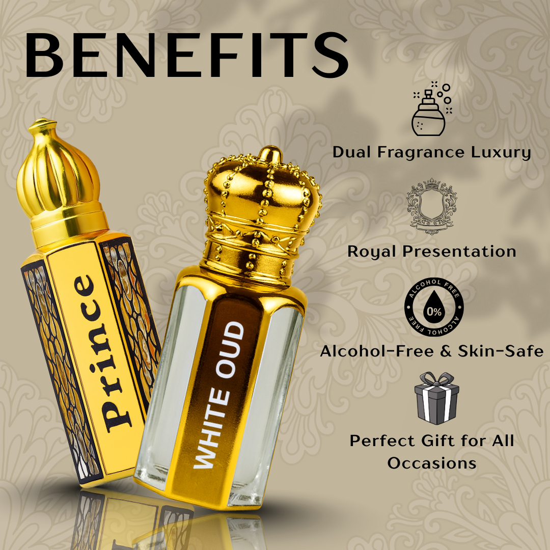 OUD AL ABRAZ Combo Pack – White Oud 18ML + Prince Oud 18ML (Pack of 2)